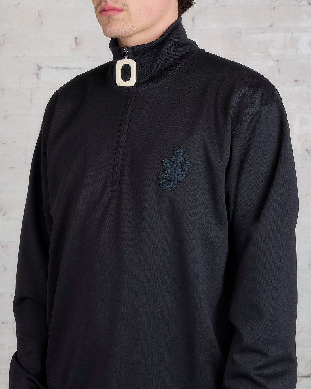 JW Anderson Anchor Half-Zip Compact Jersery Track Top Black