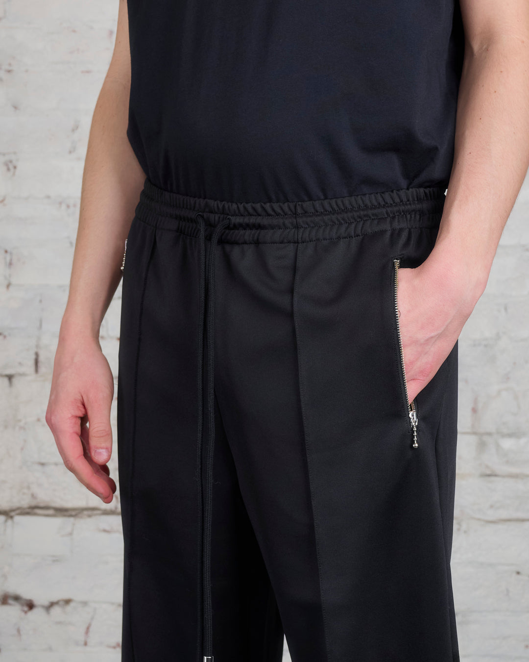 JW Anderson Bootcut Compact Jersey Track Pant Black