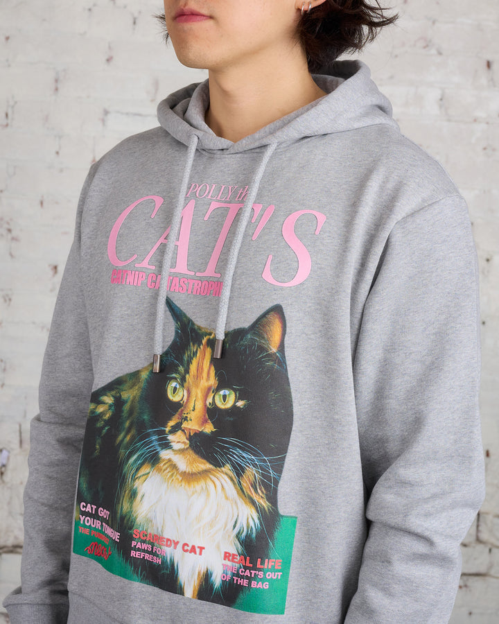 JW Anderson Cat Print Hoodie Mid Grey Melange