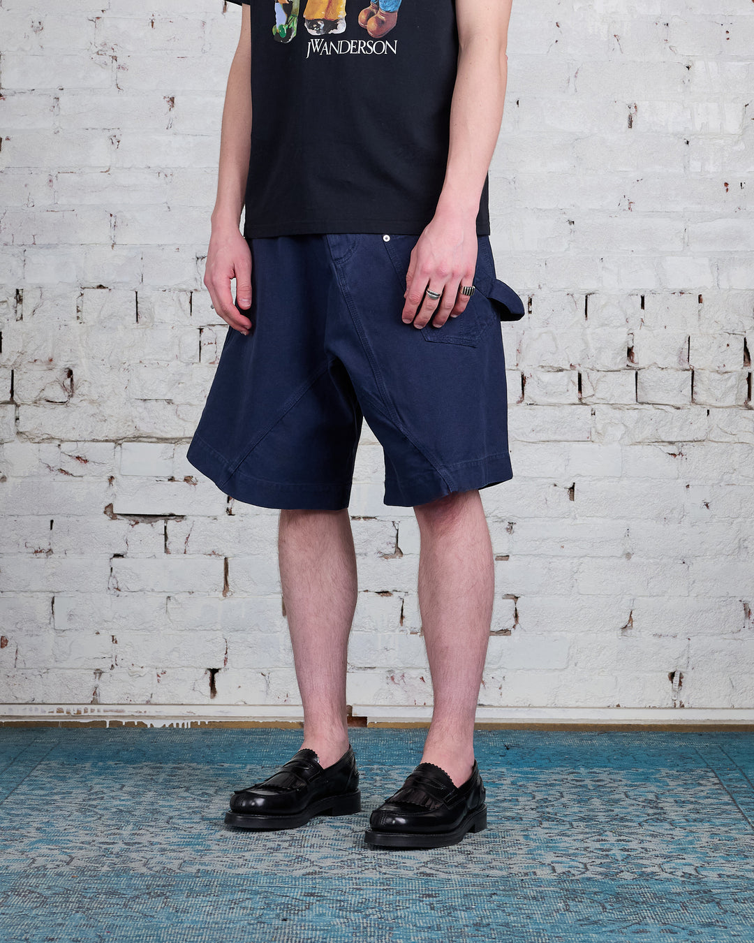 JW Anderson Clay Canvas Twisted Short Navy