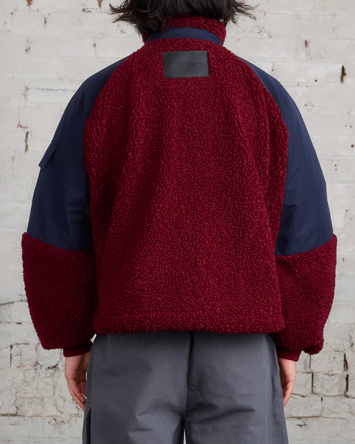 JW Anderson Colour Block Track Top Burgundy Black