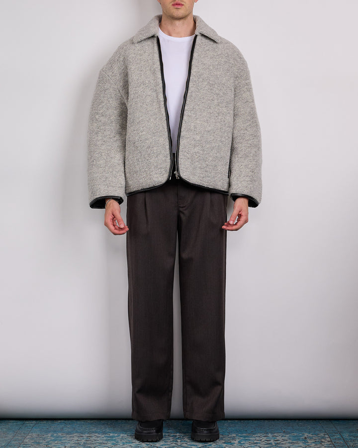 JW Anderson Contrast Trim Casual Jacket Grey Melange