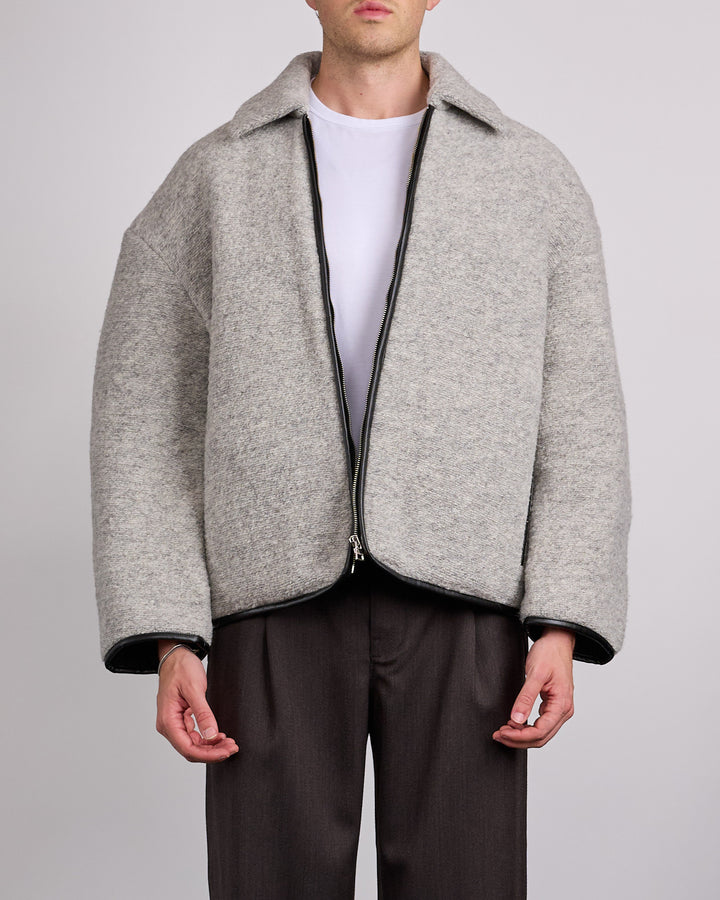 JW Anderson Contrast Trim Casual Jacket Grey Melange
