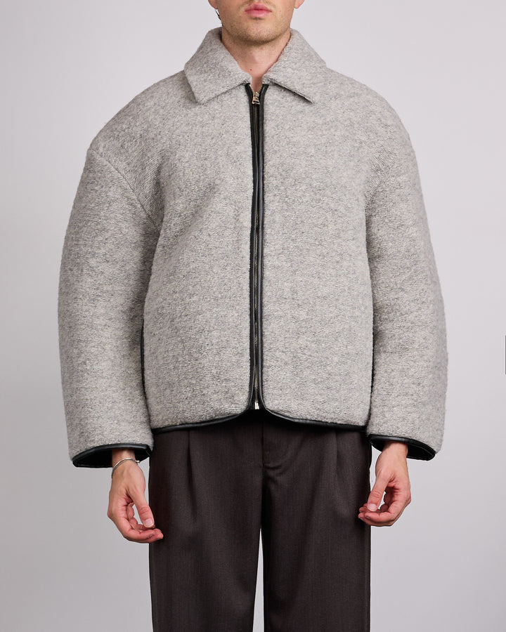 JW Anderson Contrast Trim Casual Jacket Grey Melange