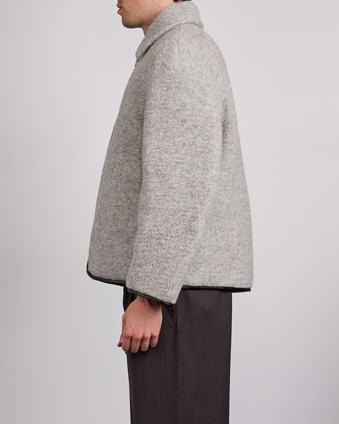 JW Anderson Contrast Trim Casual Jacket Grey Melange