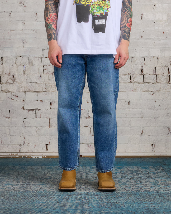 JW Anderson Cropped Straight Leg Jean Mid Blue Denim