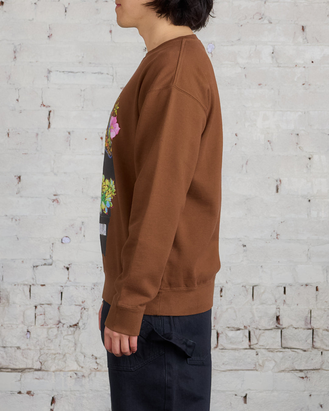 JW Anderson Flower Pot Print Crewneck Brown