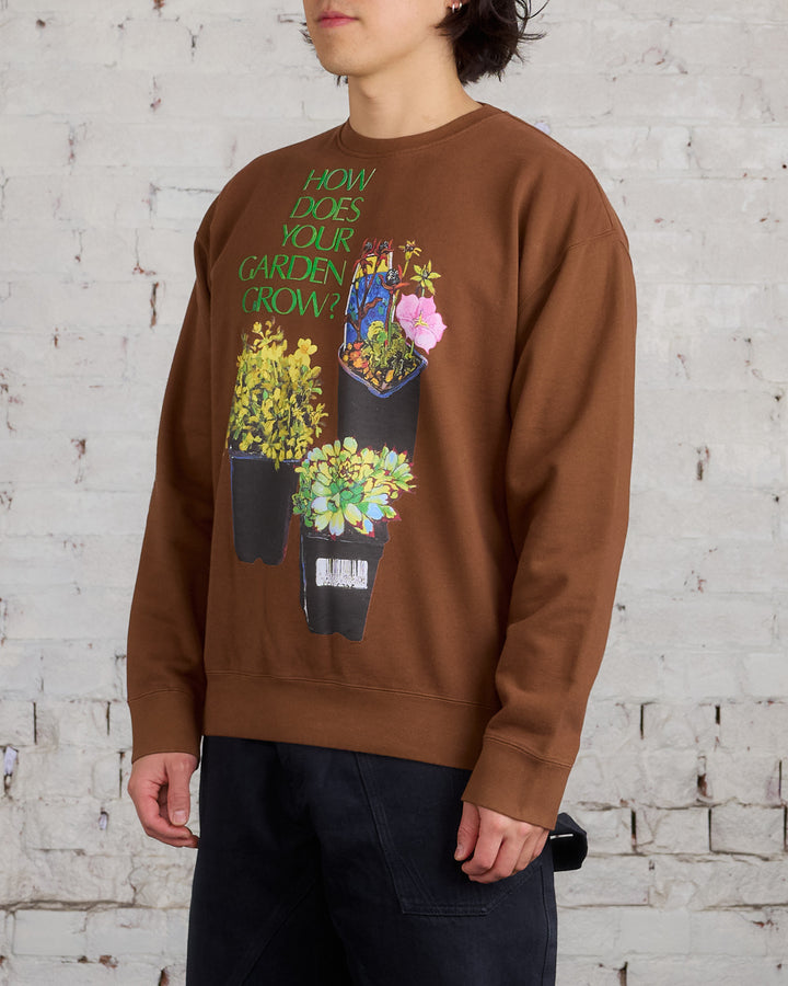 JW Anderson Flower Pot Print Crewneck Brown