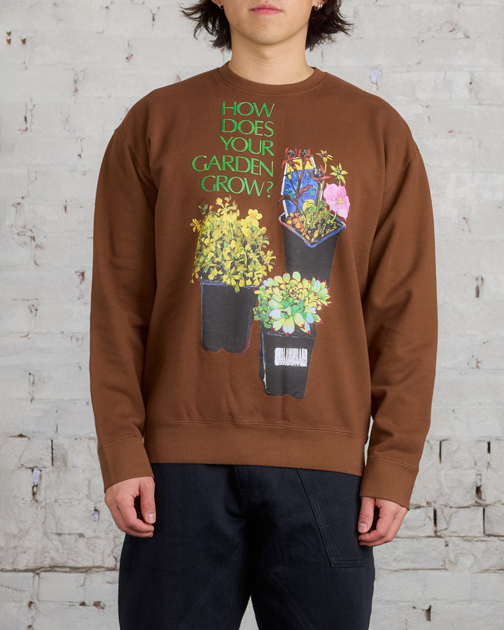 JW Anderson Flower Pot Print Crewneck Brown