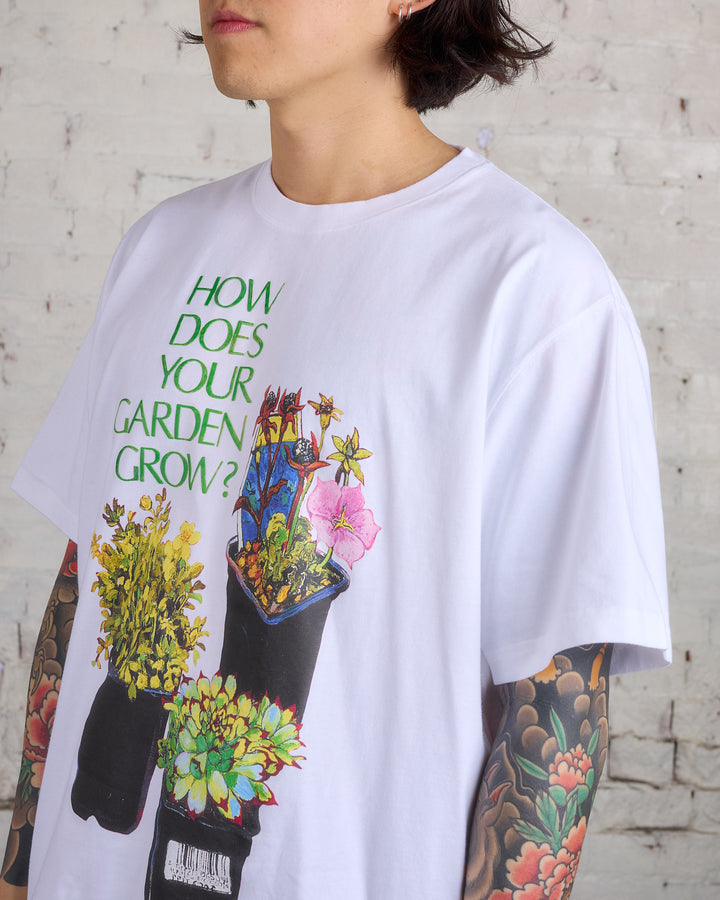 JW Anderson Flower Pot Print Oversized T-Shirt White