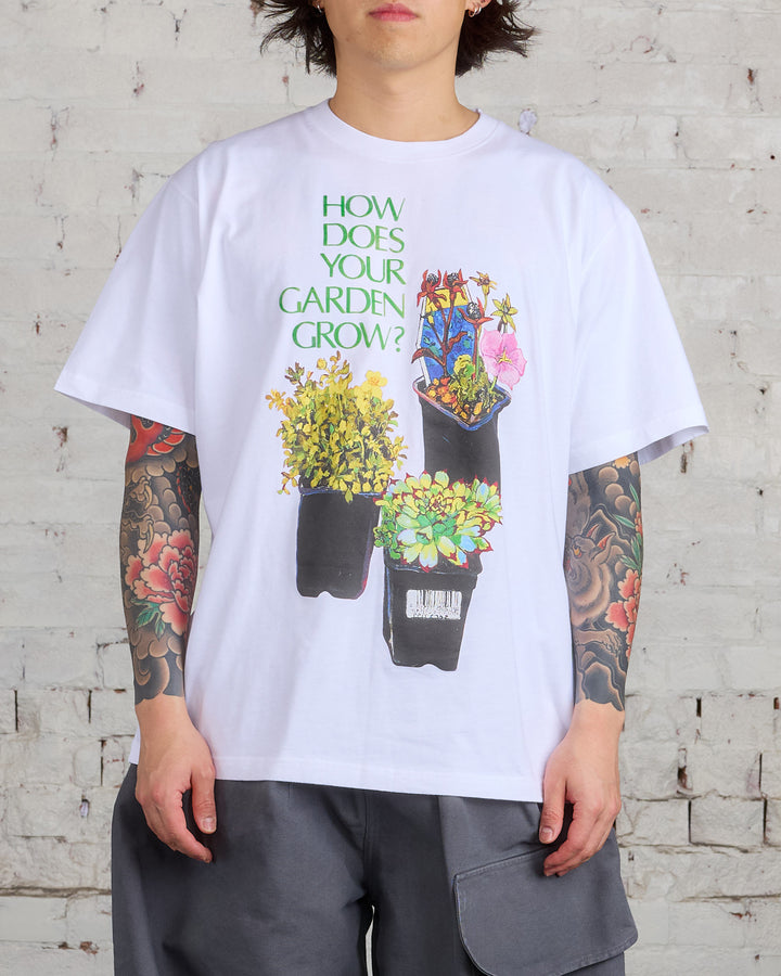 JW Anderson Flower Pot Print Oversized T-Shirt White