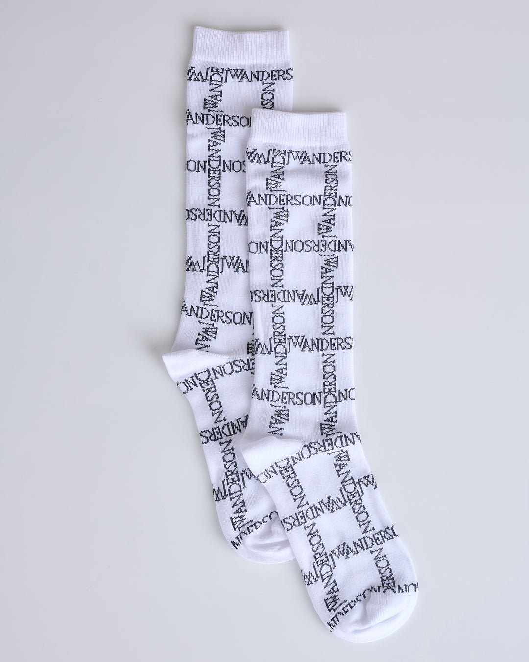 JW Anderson Logo Grid Long Socks White / Black