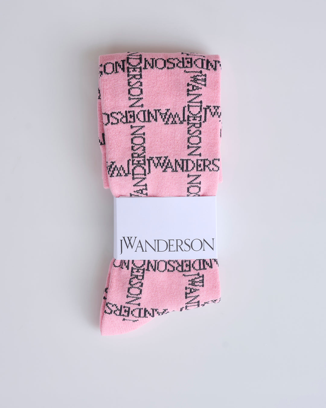 JW Anderson Logo Grid Long Socks Pink / Black