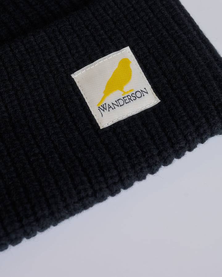 JW Anderson Logo Patch Beanie Black