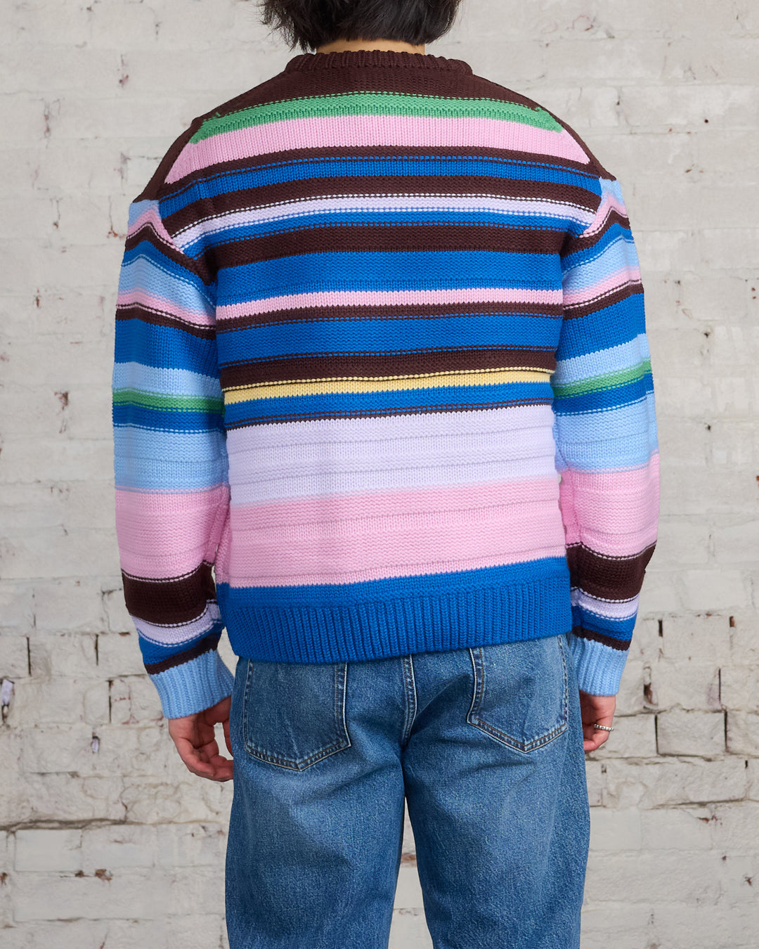 JW Anderson Multi-Stripe Crewneck Sweater Blue