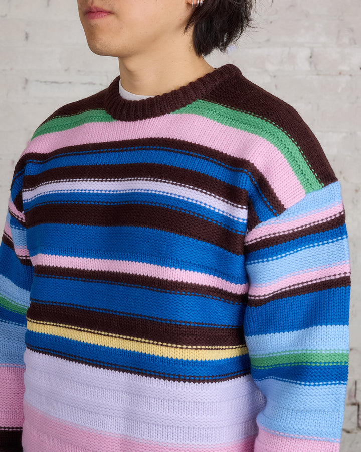 JW Anderson Multi-Stripe Crewneck Sweater Blue