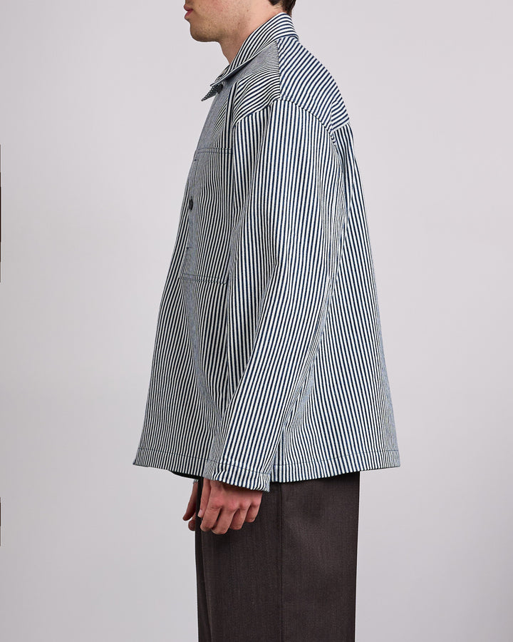 JW Anderson Patch Pocket Overshirt Off White Navy