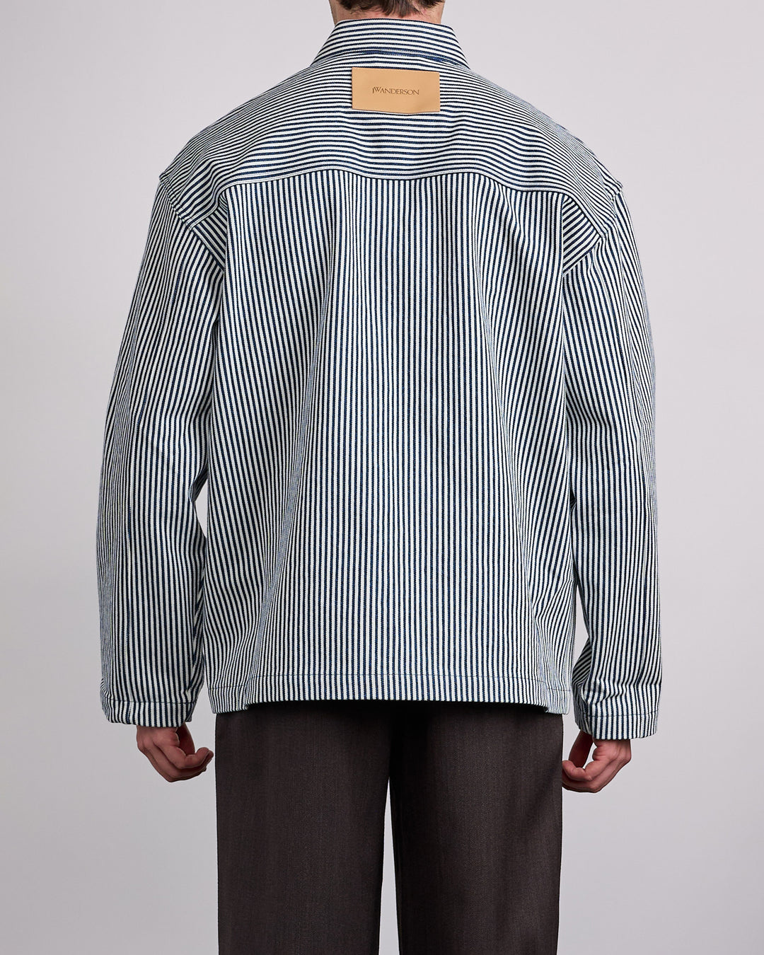 JW Anderson Patch Pocket Overshirt Off White Navy