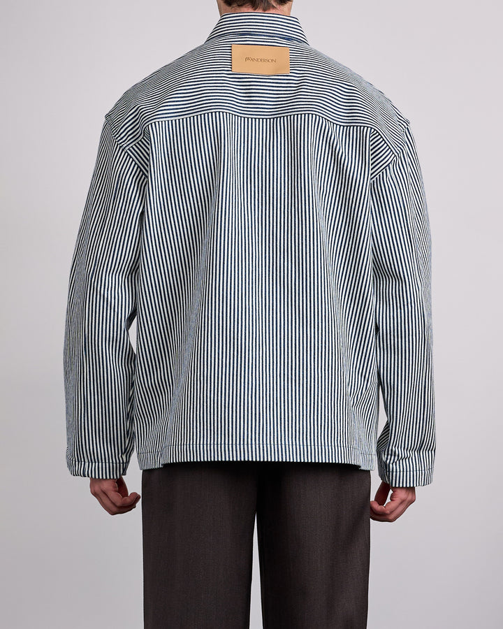 JW Anderson Patch Pocket Overshirt Off White Navy