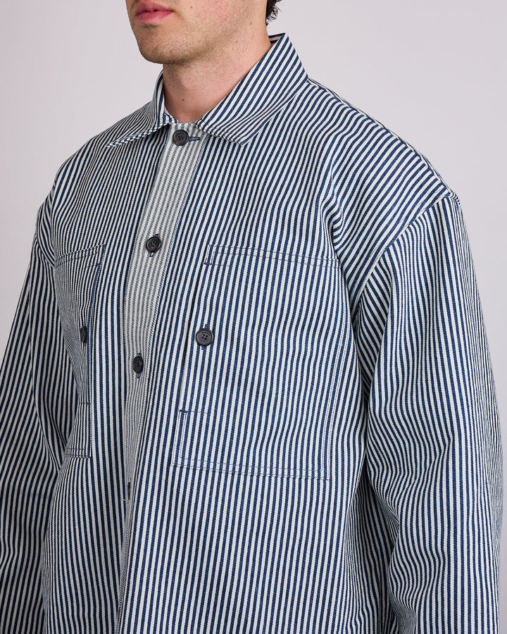 JW Anderson Patch Pocket Overshirt Off White Navy