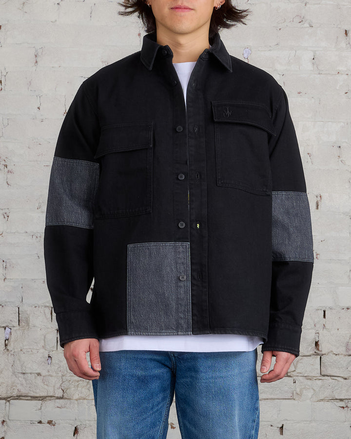 JW Anderson Patchwork 13oz Denim Overshirt Black