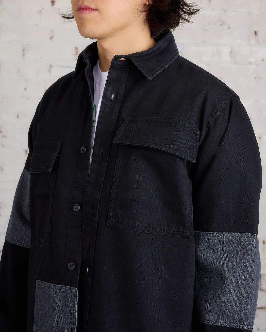 JW Anderson Patchwork 13oz Denim Overshirt Black