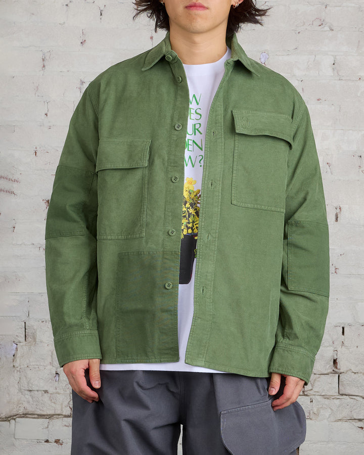 JW Anderson Patchwork Corduroy Overshirt Dark Green