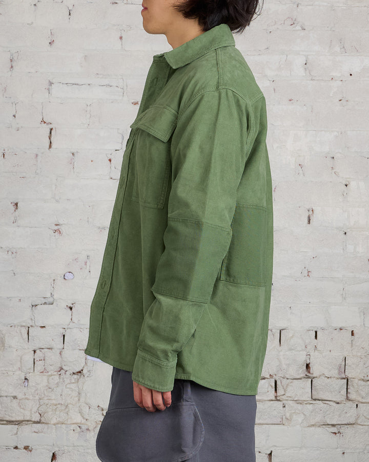 JW Anderson Patchwork Corduroy Overshirt Dark Green