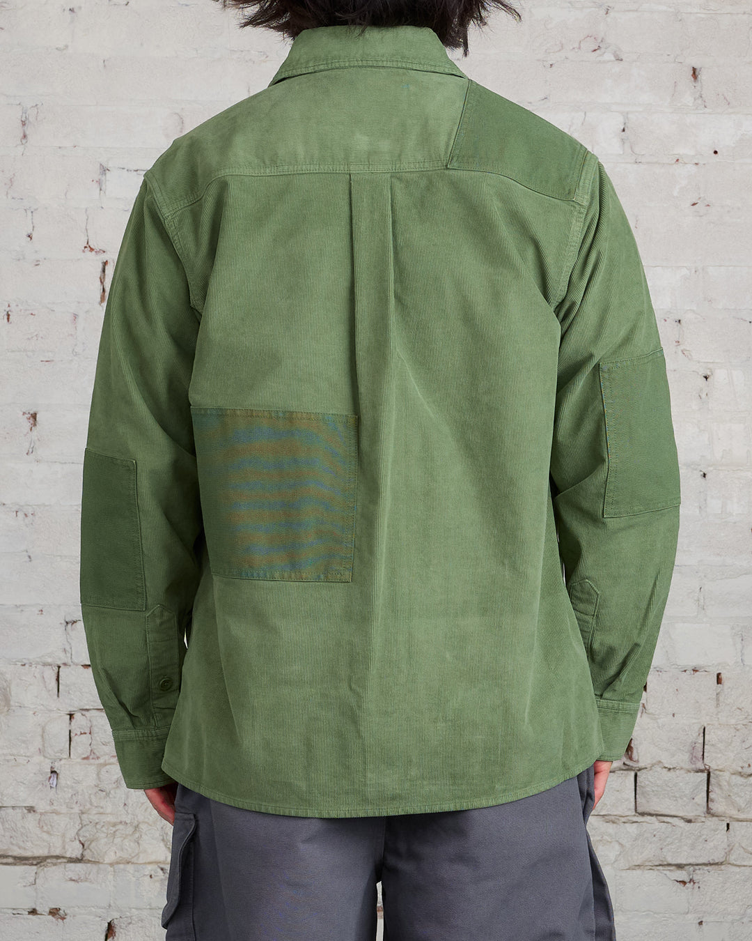 JW Anderson Patchwork Corduroy Overshirt Dark Green