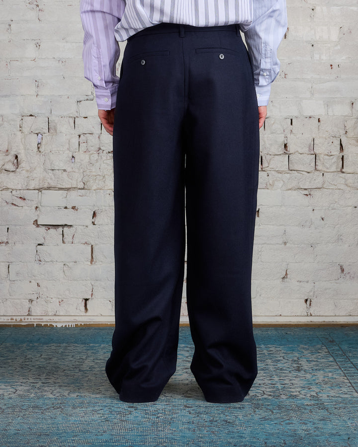 JW Anderson Pleated Wool Trouser Navy