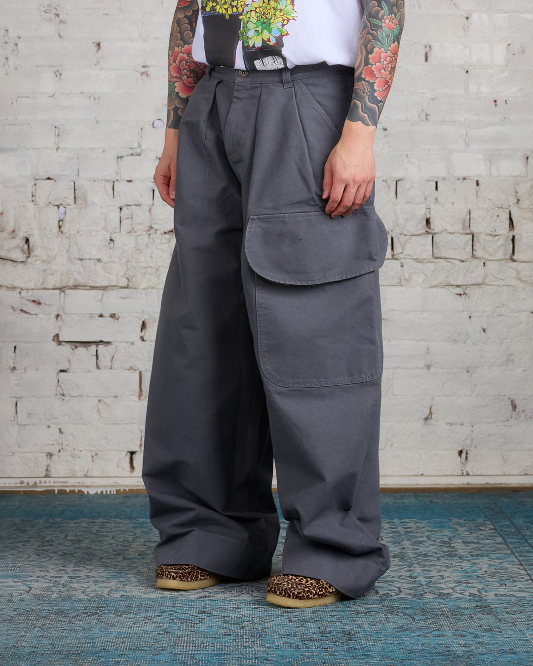 JW Anderson Relaxed Cargo Cotton Trouser Grey