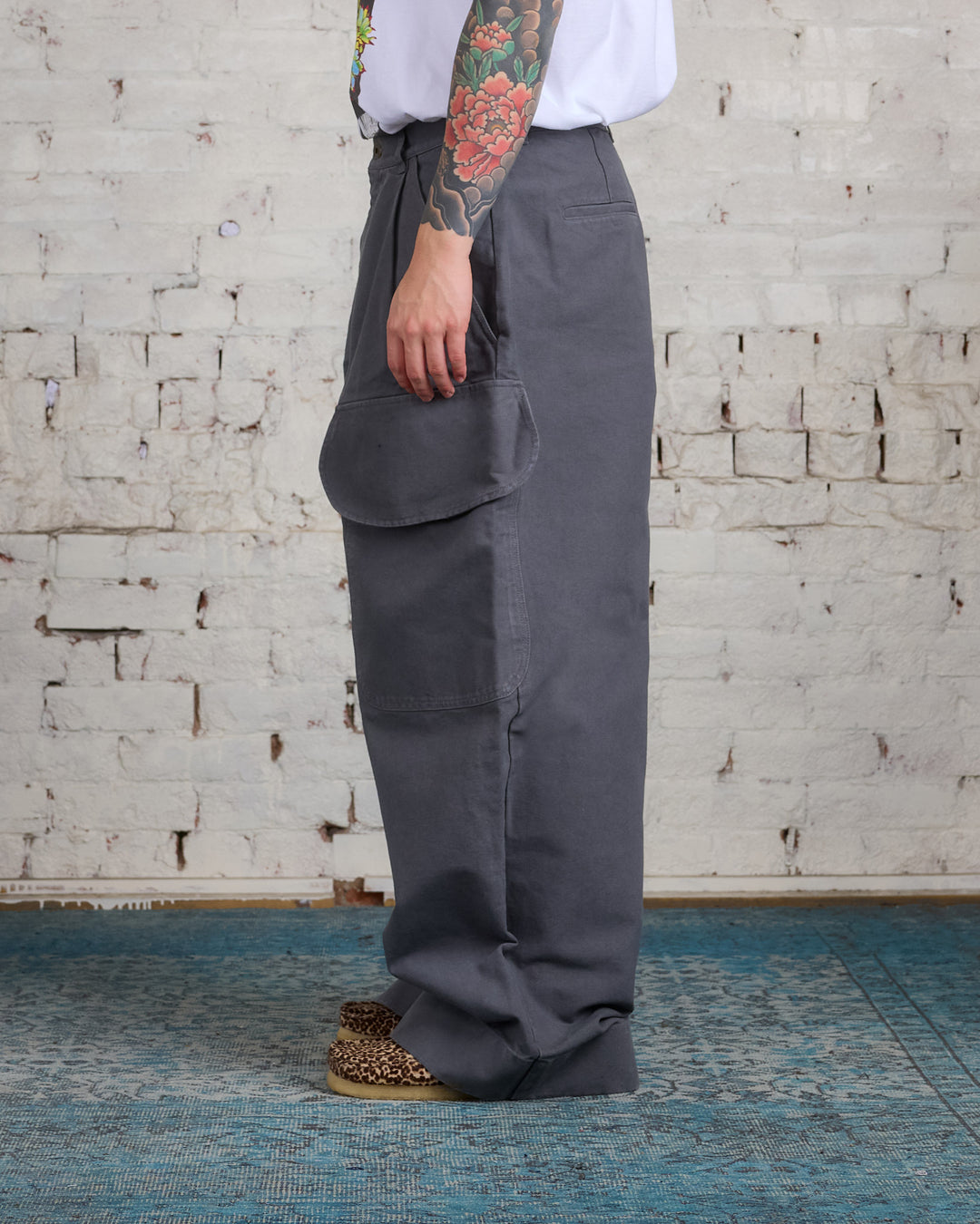 JW Anderson Relaxed Cargo Cotton Trouser Grey