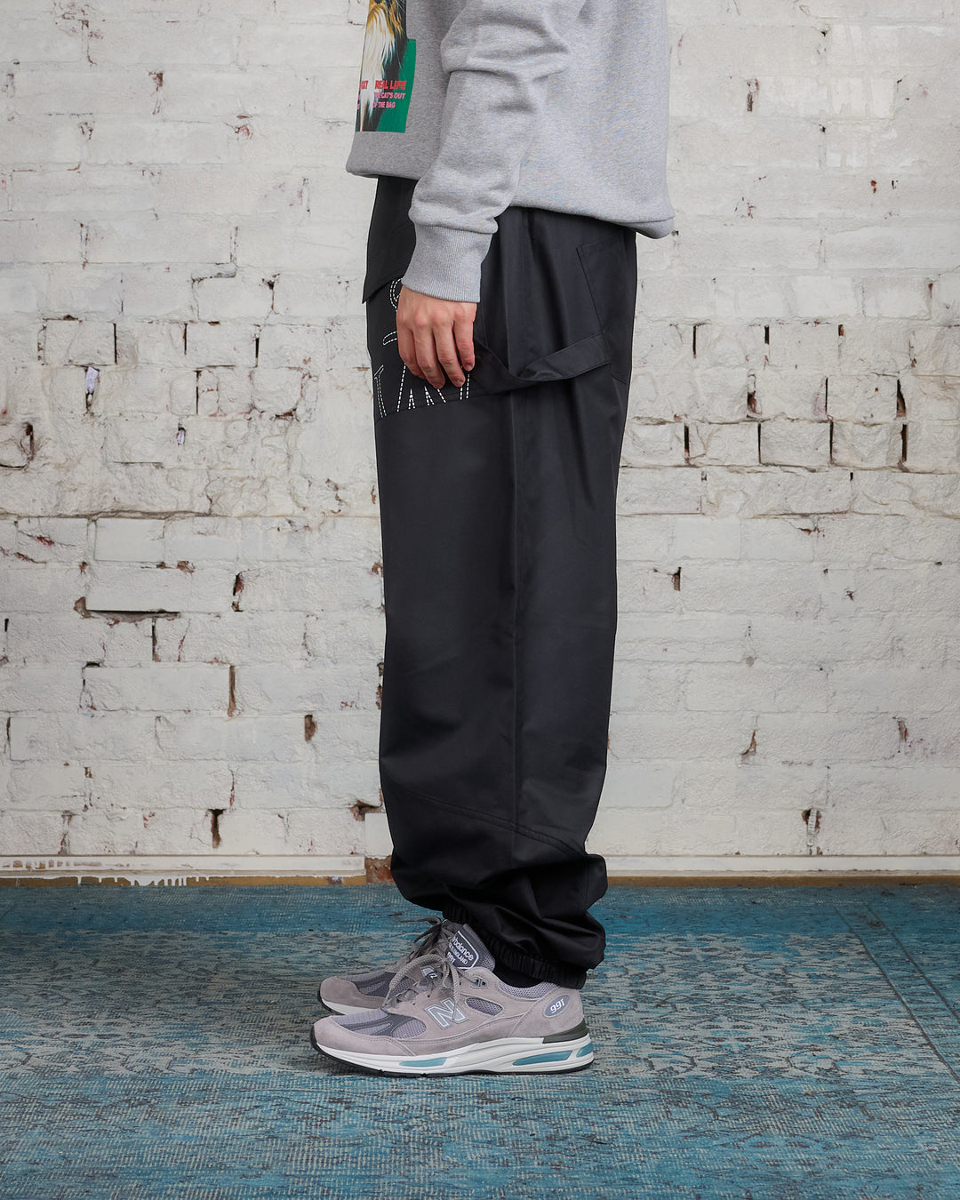 JW Anderson Twisted Jogger Nylon Canvas Pant Black