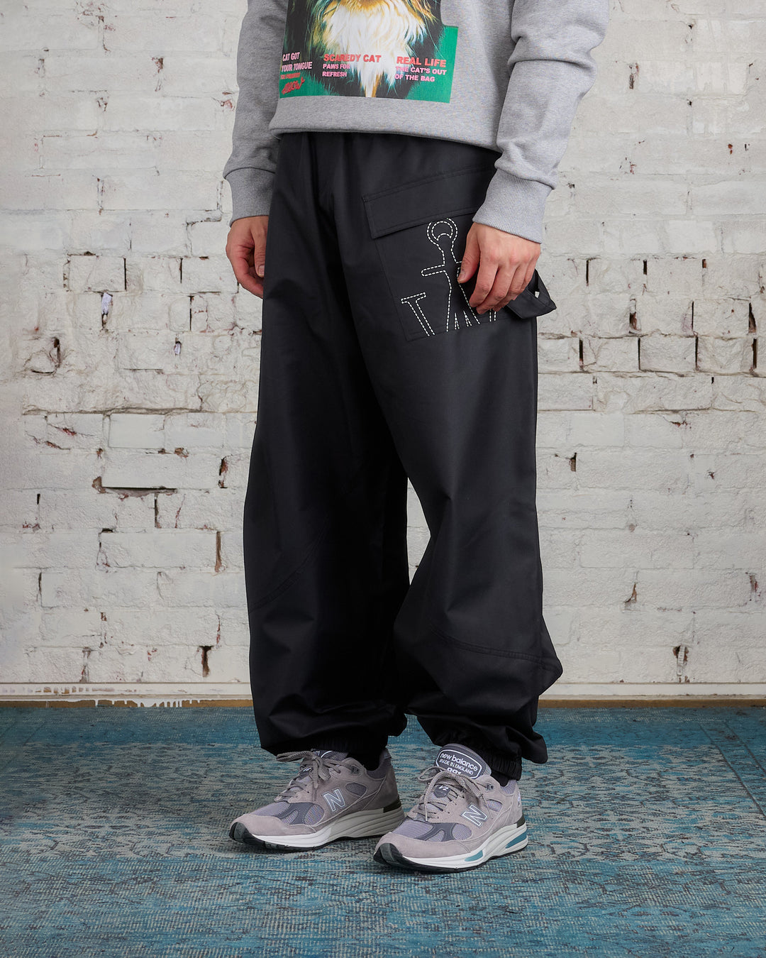 JW Anderson Twisted Jogger Nylon Canvas Pant Black