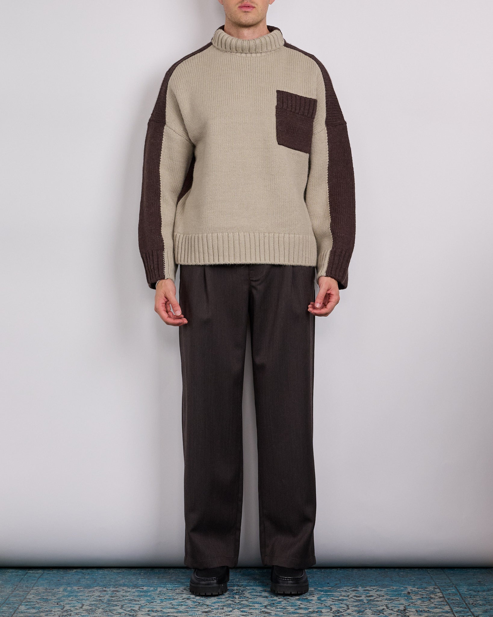 JW Anderson Two-Tone Patch Pocket Jumper Nougat – LESS 17
