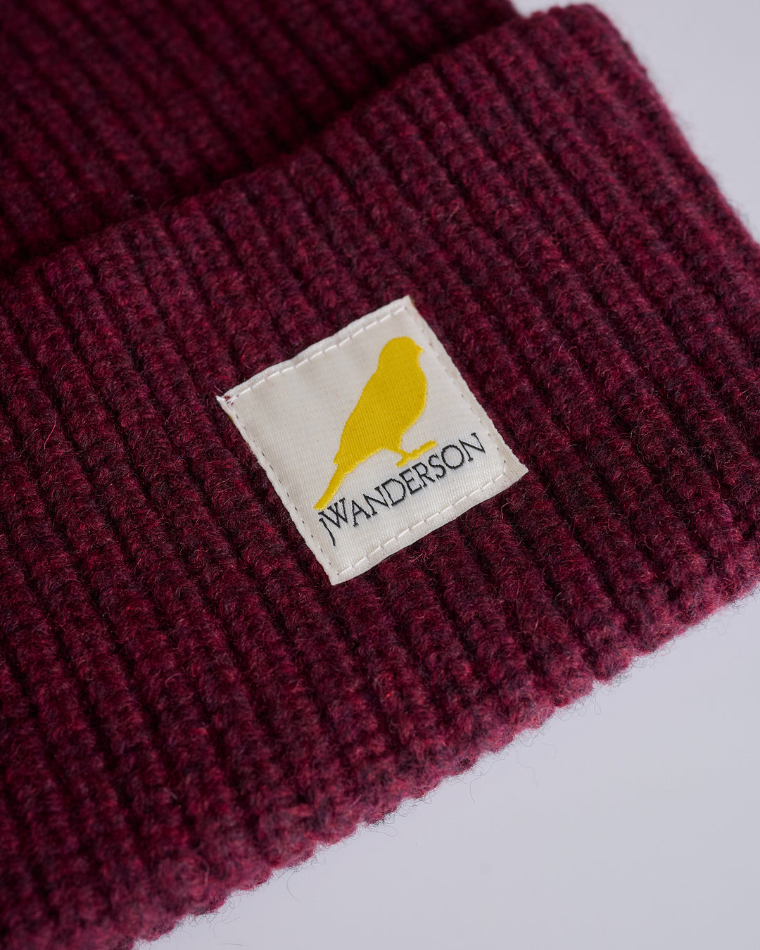 JW Anderson Logo Patch Beanie Crimson Red