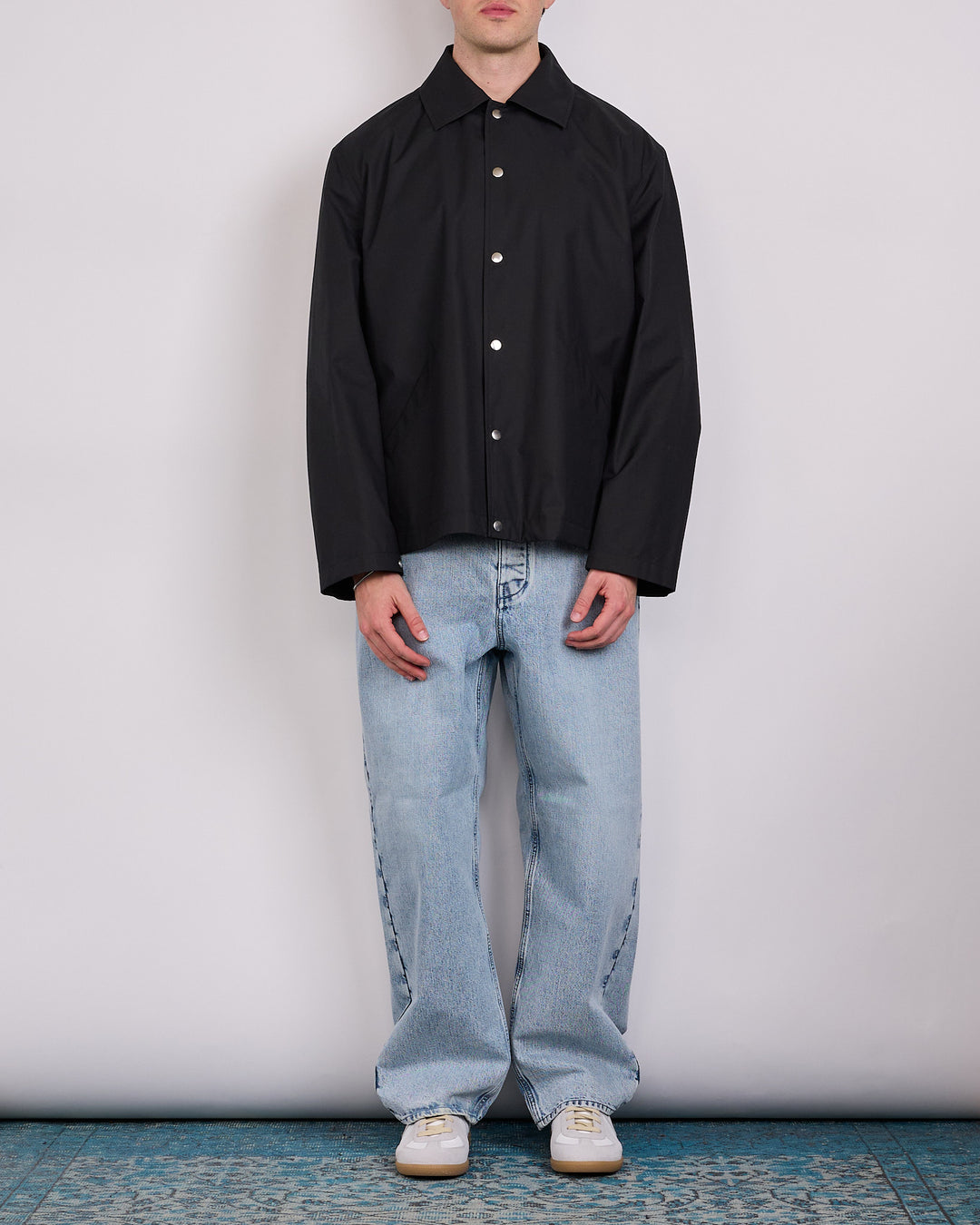 Jil Sander Back Logo WR Dry Cotton Blouson Jacket  Black