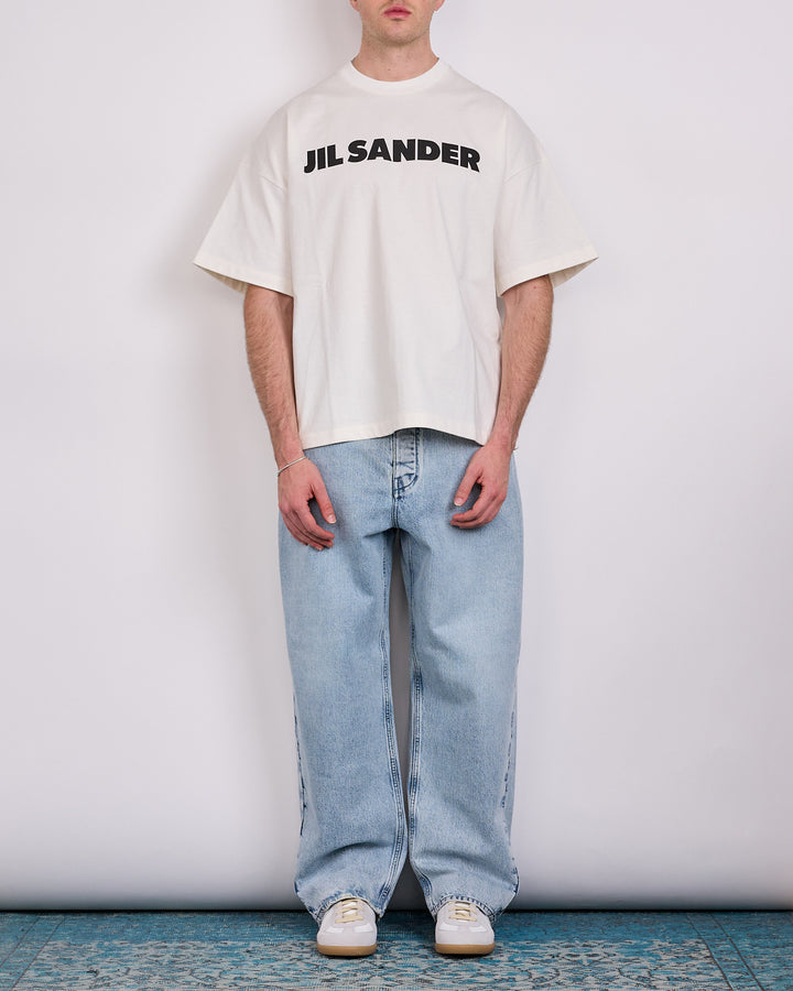Jil Sander Cotton Jersey Logo T-Shirt Porcelain Black
