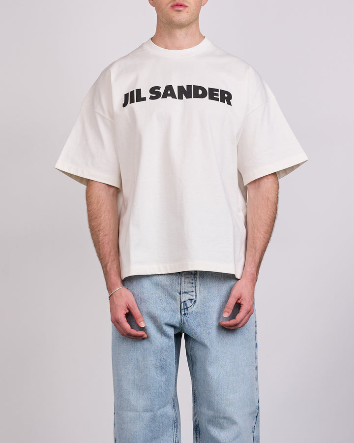 Jil Sander Cotton Jersey Logo T-Shirt Porcelain Black