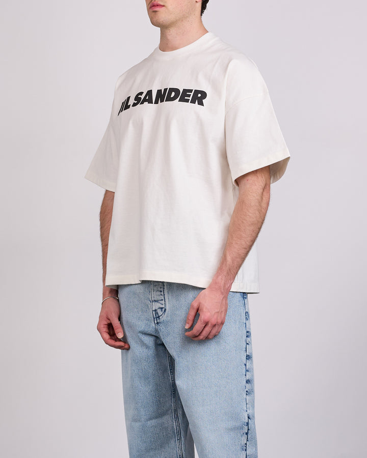 Jil Sander Cotton Jersey Logo T-Shirt Porcelain Black