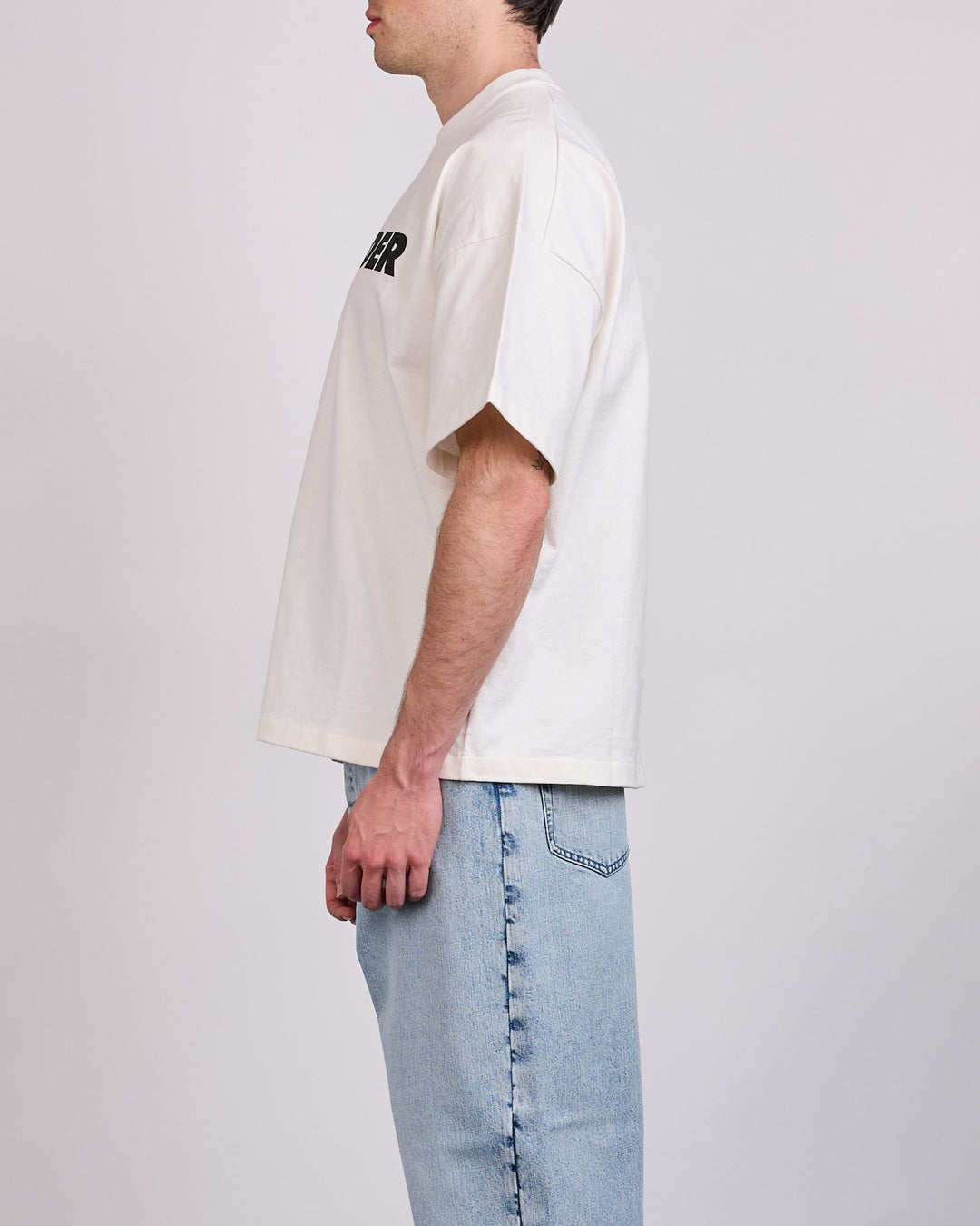 Jil Sander Cotton Jersey Logo T-Shirt Porcelain Black