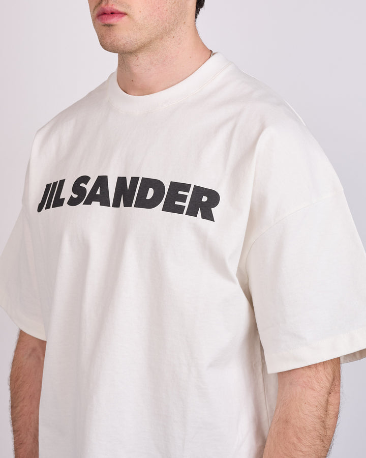 Jil Sander Cotton Jersey Logo T-Shirt Porcelain Black