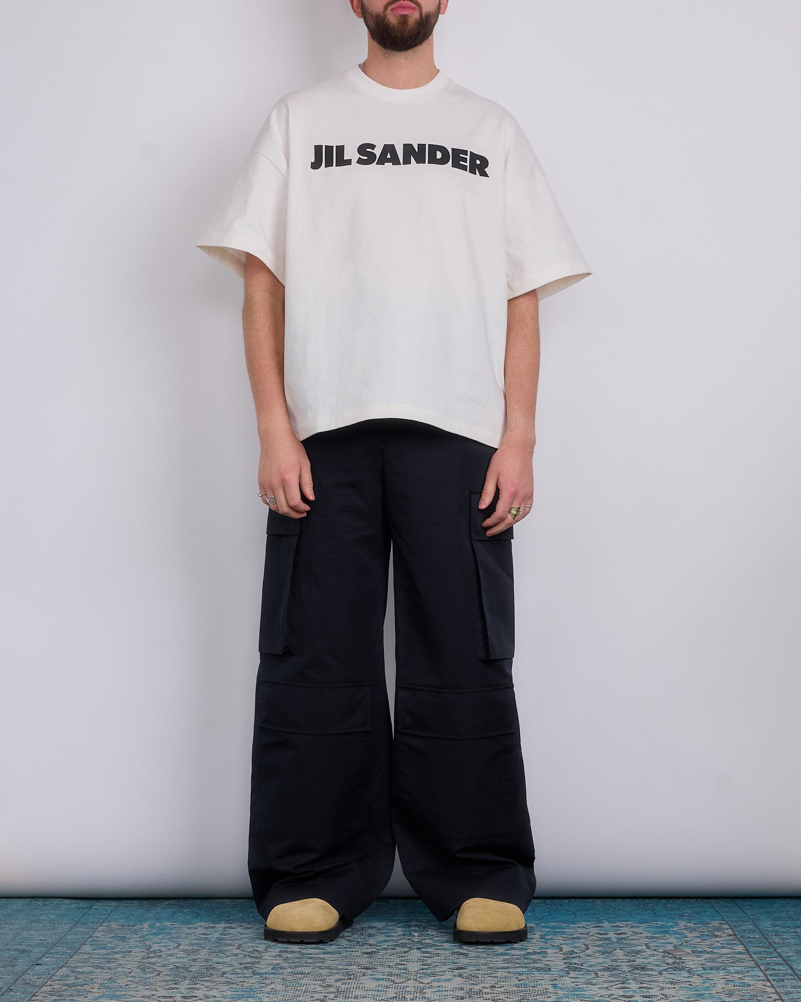 Jil Sander Cotton Silk Poplin Cargo Trouser Black – LESS 17