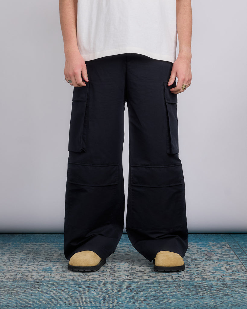 Jil Sander Cotton Silk Poplin Cargo Trouser Black – LESS 17
