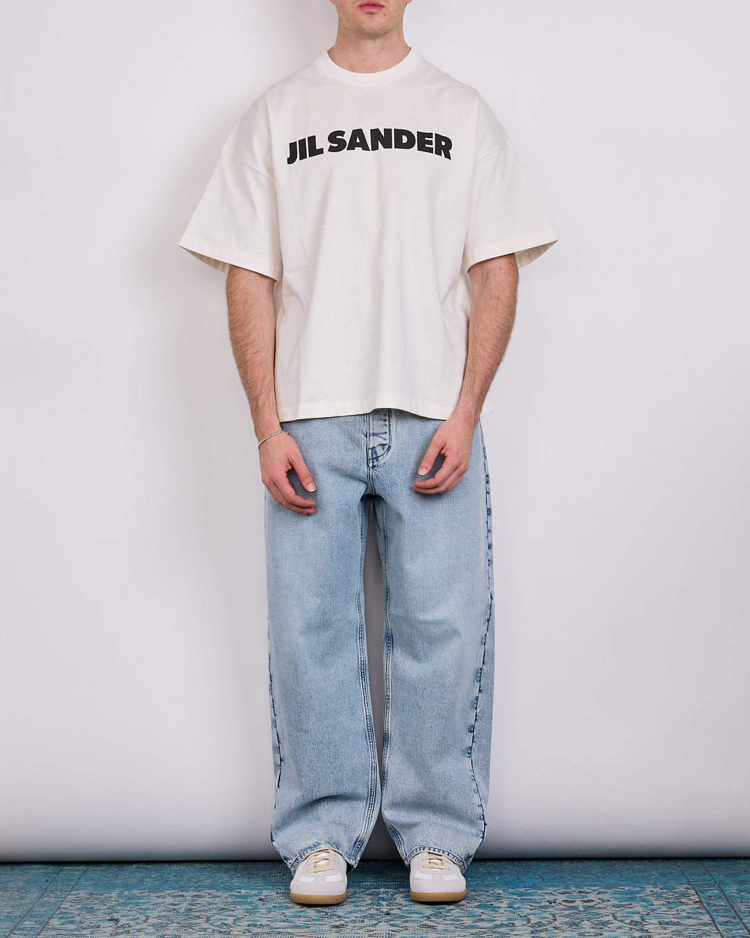 Jil Sander Diagonal Cotton Denim Jean Antarctic