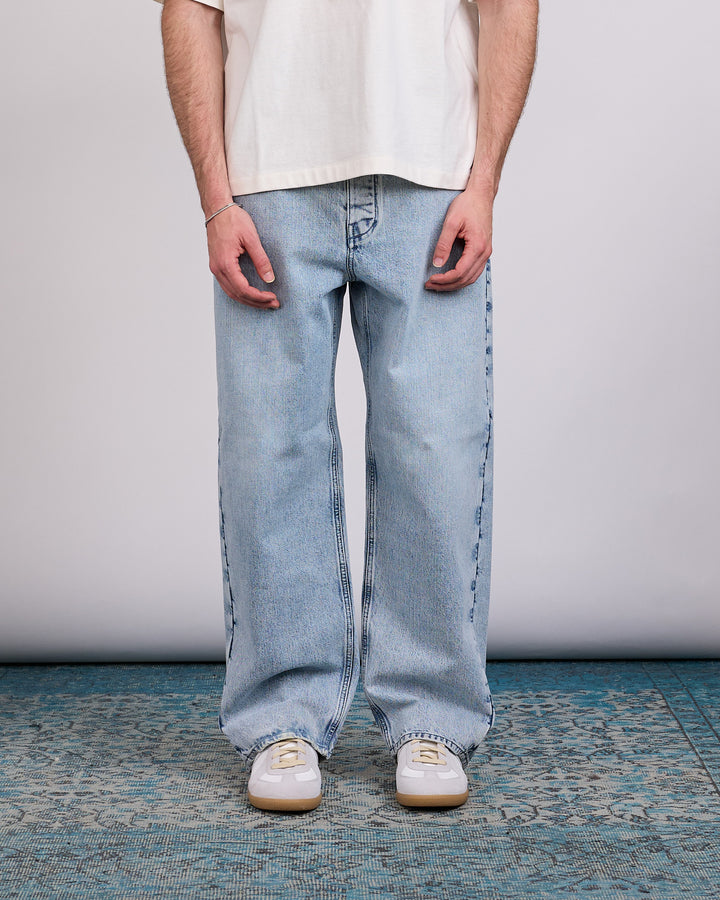 Jil Sander Diagonal Cotton Denim Jean Antarctic