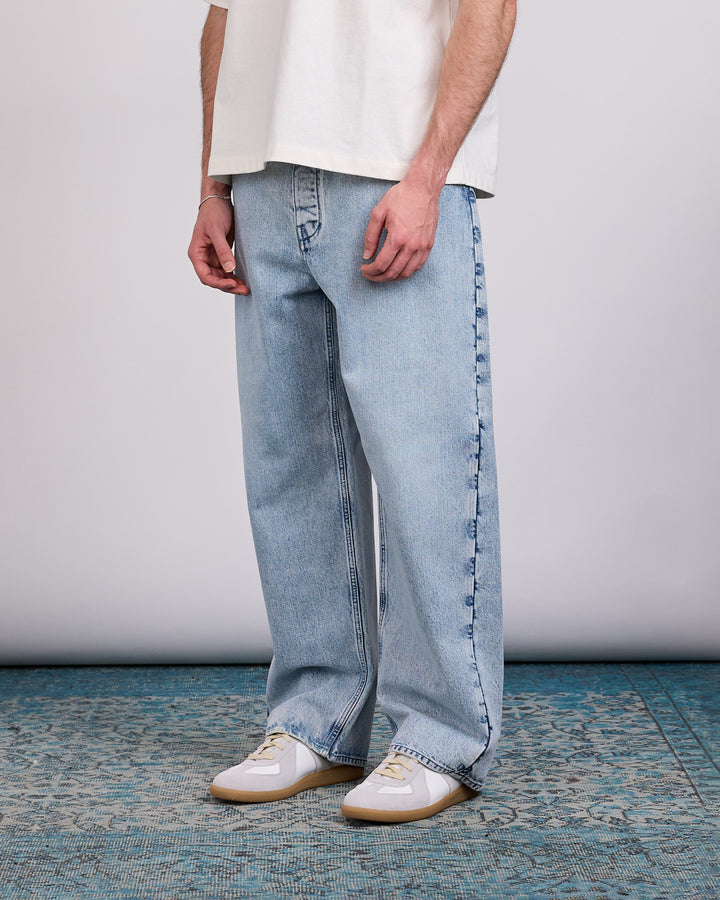 Jil Sander Diagonal Cotton Denim Jean Antarctic