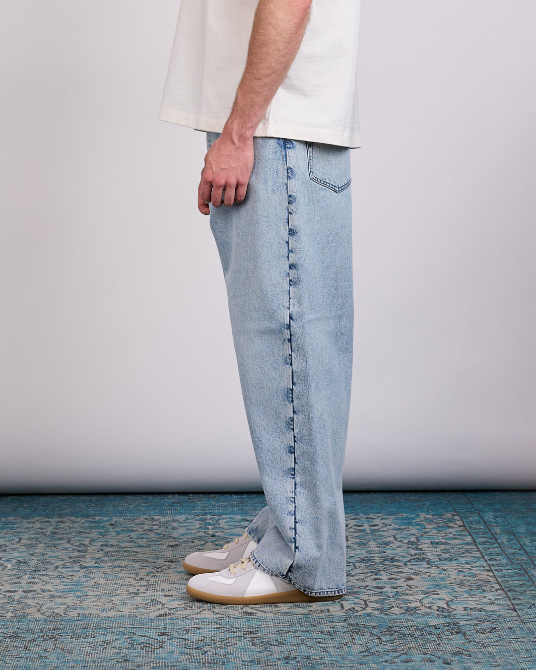 Jil Sander Diagonal Cotton Denim Jean Antarctic
