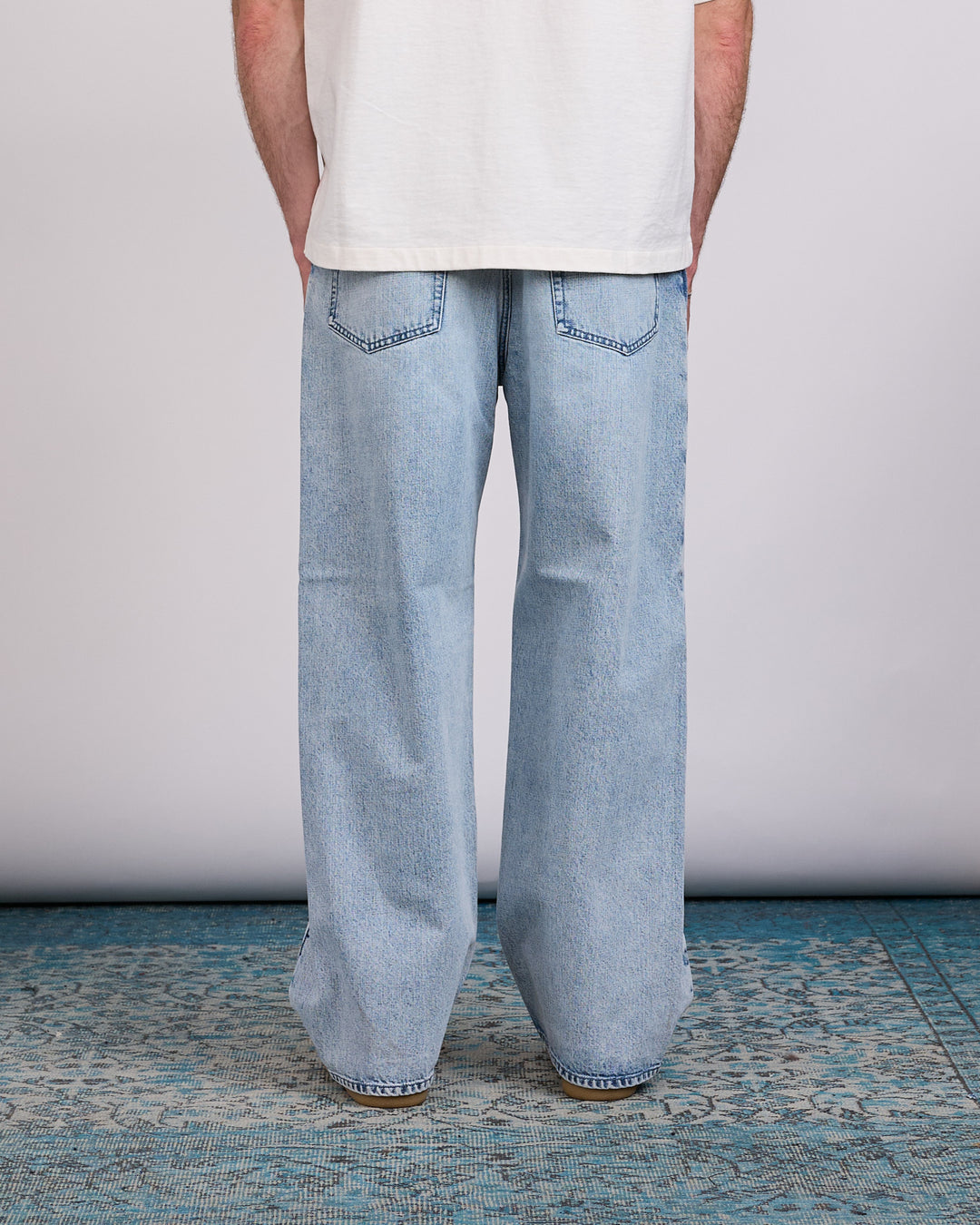 Jil Sander Diagonal Cotton Denim Jean Antarctic