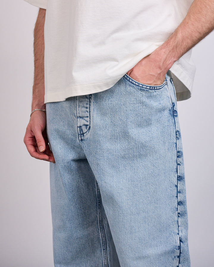 Jil Sander Diagonal Cotton Denim Jean Antarctic